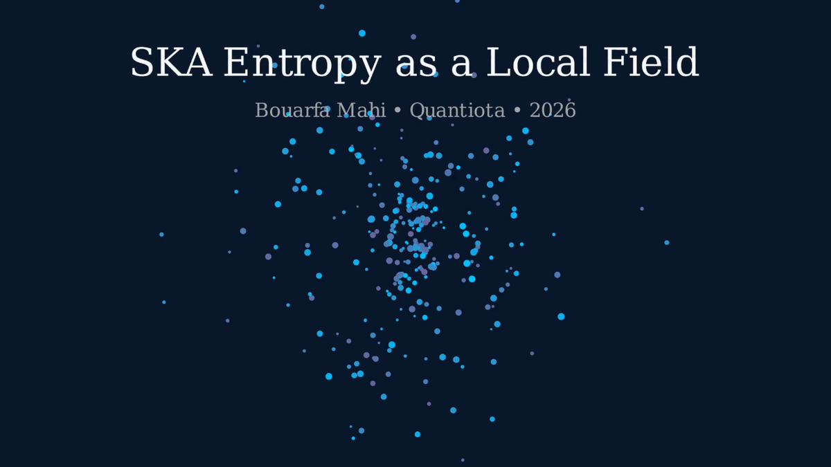 SKA Entropy as a Local Field